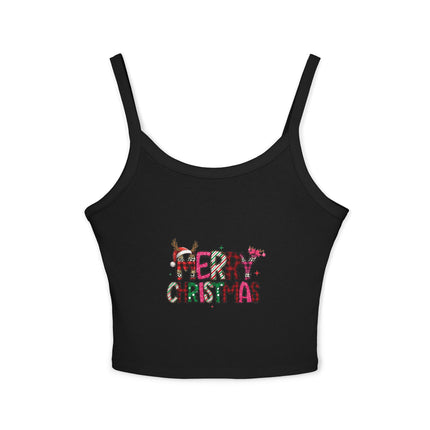 Weihnachtsmotiv Damen Spaghettiträger Tank Top 