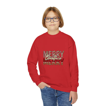 Christmas themed Youth Crewneck Sweatshirt