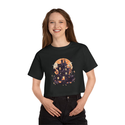 Champion Damen Heritage Cropper T-Shirt mit Halloween-Motiv