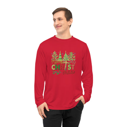 Christmas themed Unisex Performance Long Sleeve Shirt