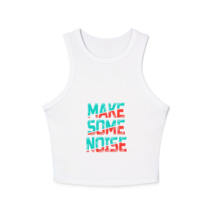 Damen Micro Rib Racer Tank Top mit Typografie-Motiven