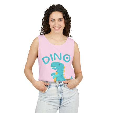 Blue Dino Tank Top — Cute Dinosaur Graphic Tank