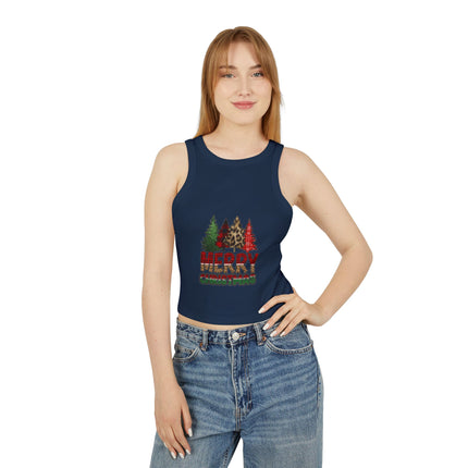Weihnachtliches Damen Micro Rib Racer Tank Top