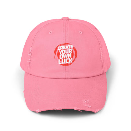 Unisex Distressed Cap mit Typografie-Motiven 