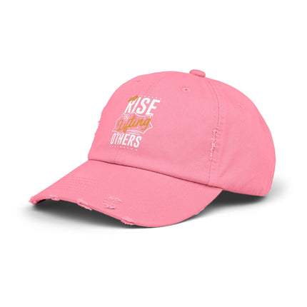 Unisex Distressed Cap mit Typografie-Motiven 