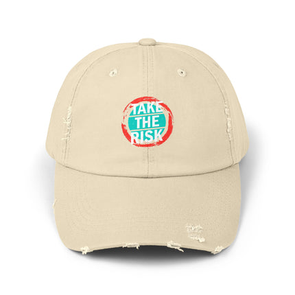 Unisex Distressed Cap mit Typografie-Motiven 