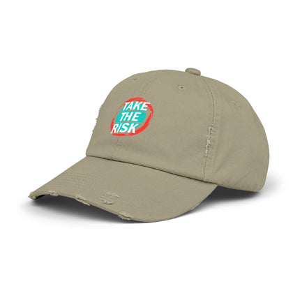 Unisex Distressed Cap mit Typografie-Motiven 