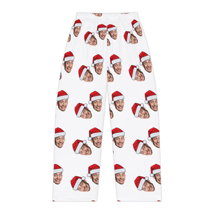 Personalized Face Santa Hat Pajama Pants — Custom Holiday Women's Lounge Pants