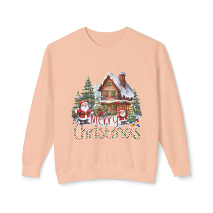 Christmas themed Unisex Lightweight Crewneck Sweatshirt