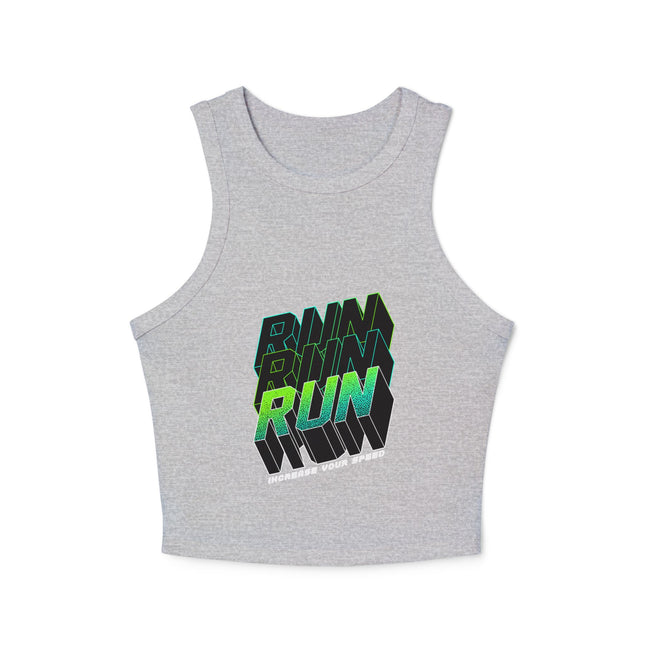 Damen Micro Rib Racer Tank Top mit Typografie-Motiven