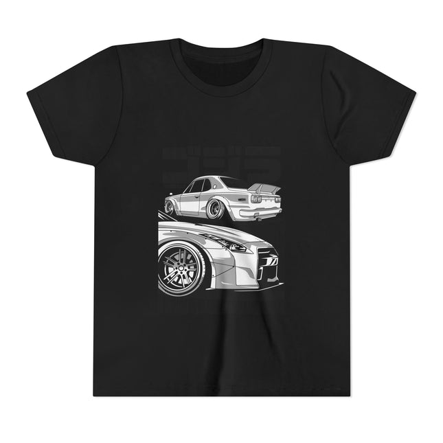 Kurzärmeliges Jugend-T-Shirt mit Auto-Enthusiasten-Motiv