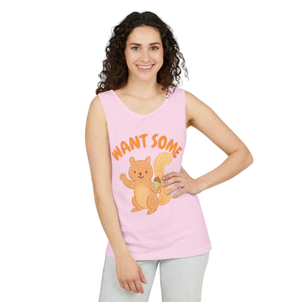 Want Some nut Graphic design Unisex Garment-Dyed Tank Top