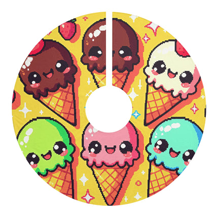 Group of Cone ice cream design themed Christmas Tree Skirts