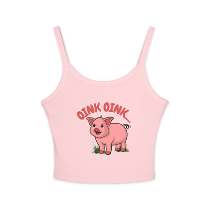Oink Oink...  Graphic designed Women's Spaghetti Strap Tank Top