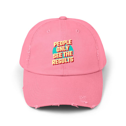 Unisex Distressed Cap mit Typografie-Motiven 
