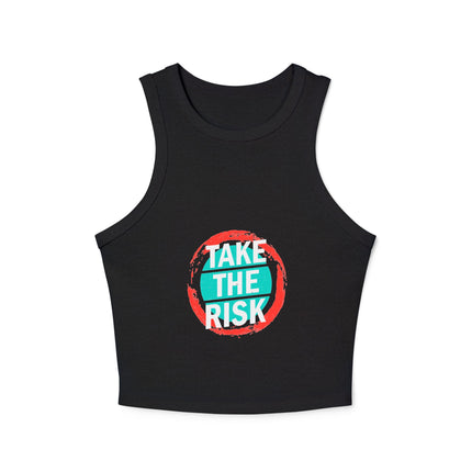 Damen Micro Rib Racer Tank Top mit Typografie-Motiven