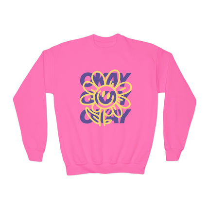 okay okay okay chill mood Youth Crewneck Sweatshirt