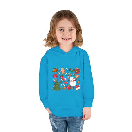 Christmas themed Toddler Pullover Fleece Hoodie