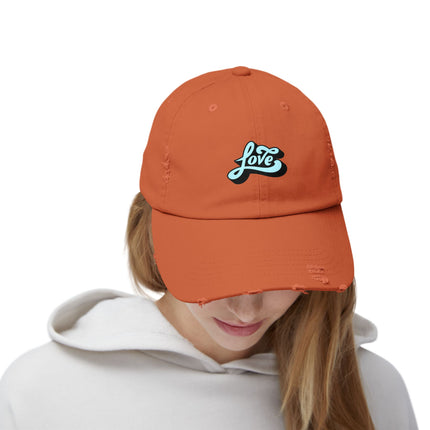 Unisex Distressed Cap mit Typografie-Motiven 