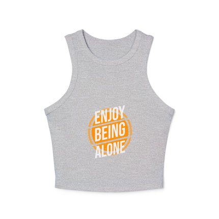 Damen Micro Rib Racer Tank Top mit Typografie-Motiven