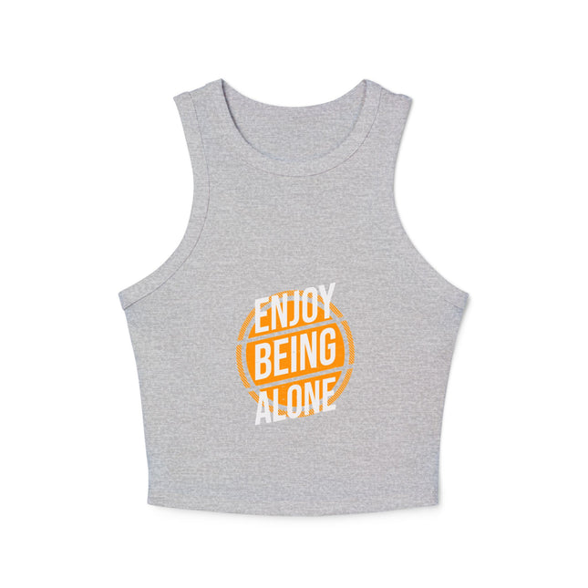 Damen Micro Rib Racer Tank Top mit Typografie-Motiven