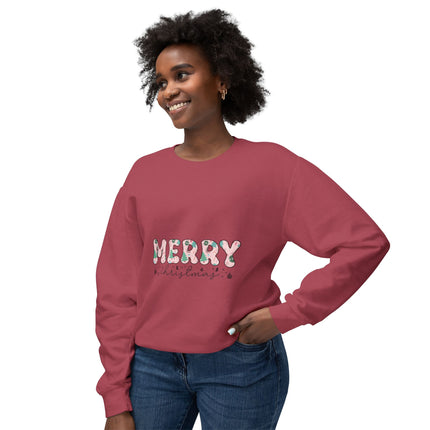 Christmas themed Unisex Lightweight Crewneck Sweatshirt