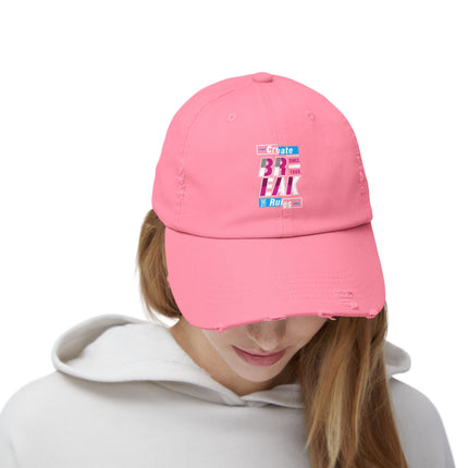 Unisex Distressed Cap mit Typografie-Motiven 