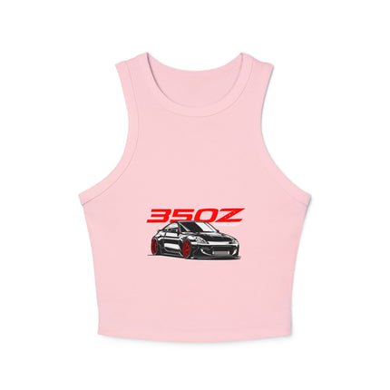 Damen Micro Rib Racer Tank Top mit Auto-Enthusiasten-Motiv
