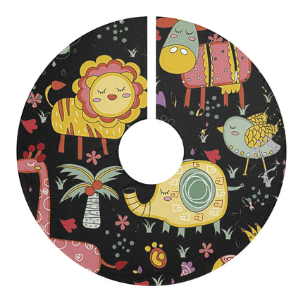 Cute Animal Pattern design themed Christmas Tree Skirts