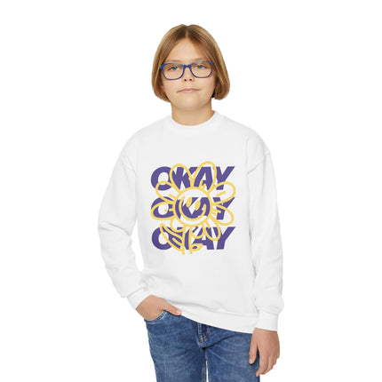 okay okay okay chill mood Youth Crewneck Sweatshirt