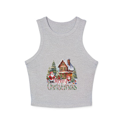 Christmas themed Women's Micro Rib Racer Tank Top