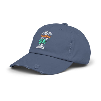 Unisex Distressed Cap mit Typografie-Motiven 