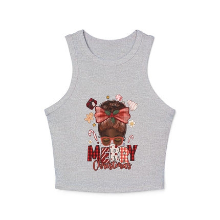 Christmas themed Women's Micro Rib Racer Tank Top