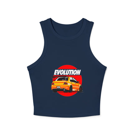 Damen Micro Rib Racer Tank Top mit Auto-Enthusiasten-Motiv