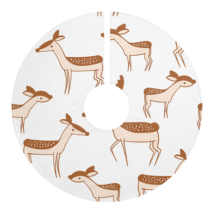 Cute Deer with White background Pattern design themed Christmas Tree Skirts