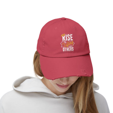 Unisex Distressed Cap mit Typografie-Motiven 
