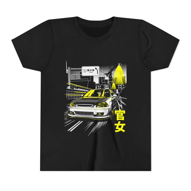 Kurzärmeliges Jugend-T-Shirt mit Auto-Enthusiasten-Motiv