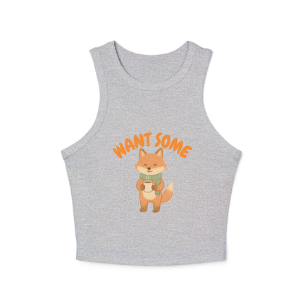 Want Some Graphic designed Women's Micro Rib Racer Tank Top