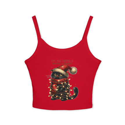 Weihnachtsmotiv Damen Spaghettiträger Tank Top 