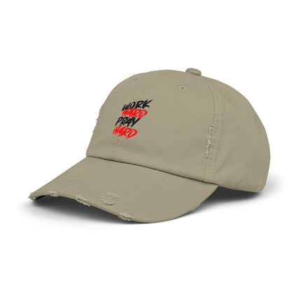 Unisex Distressed Cap mit Typografie-Motiven 