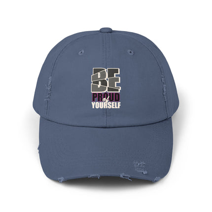 Unisex Distressed Cap mit Typografie-Motiven 