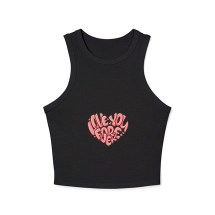Damen Micro Rib Racer Tank Top mit Typografie-Motiven