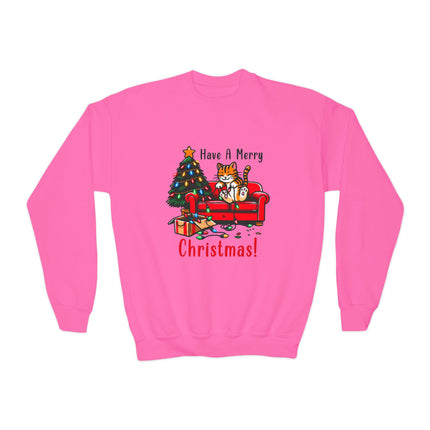 Christmas themed Youth Crewneck Sweatshirt