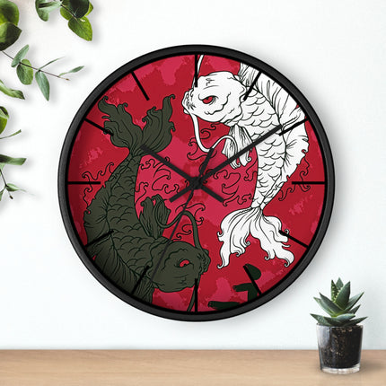 Attraktive Wanduhr mit Koi-Fisch-Design 
