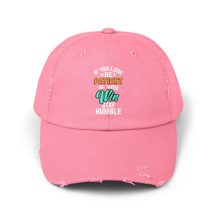 Unisex Distressed Cap mit Typografie-Motiven 