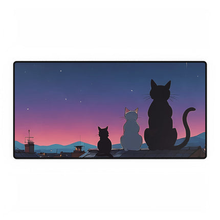Cat looking at the sky design themed Desk Mats