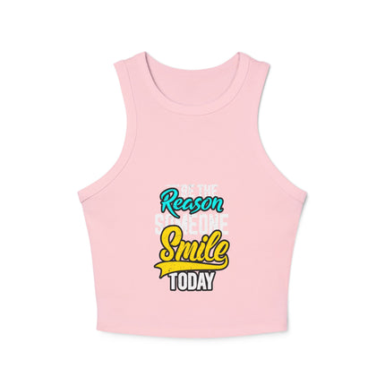 Damen Micro Rib Racer Tank Top mit Typografie-Motiven