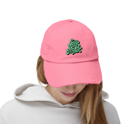 Unisex Distressed Cap mit Typografie-Motiven 