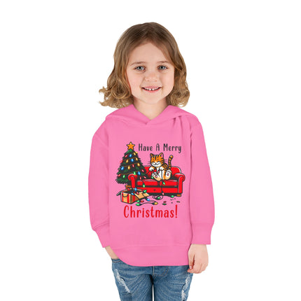 Christmas themed Toddler Pullover Fleece Hoodie