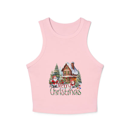 Christmas themed Women's Micro Rib Racer Tank Top
